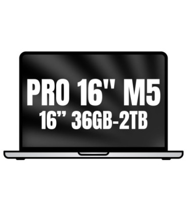 Apple macbook pro 16'/ m5 max 18-core cpu/ 36gb/ 2tb ssd/ 32-core gpu/ plata