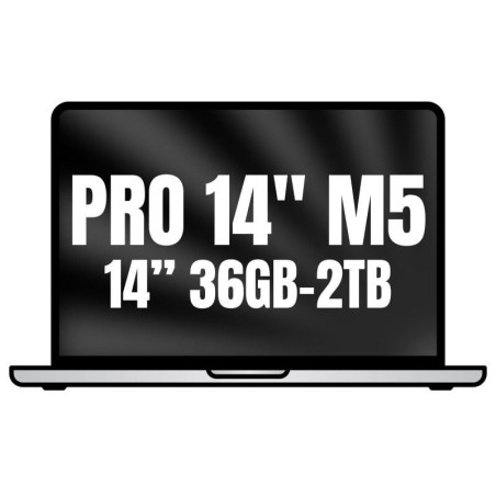 Apple macbook pro 14'/ m5 max 36-core cpu/ 36gb/ 2tb ssd/ 32-core gpu/ plata