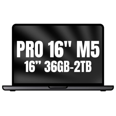 Apple macbook pro 16'/ m5 max 18-core cpu/ 36gb/ 2tb ssd/ 32-core gpu/ negro espacial