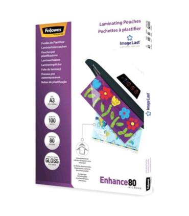 Fundas para plastificar fellowes 5306207/ a3/ 80 micras/ 100 unidades