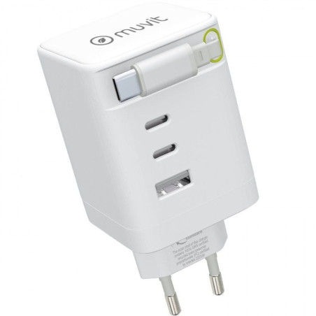 Cargador de pared muvit for change mcacc0050/ 1xusb/ 2xusb tipo-c/ 100w