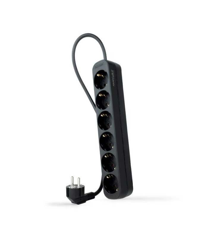 Regleta nanocable 10.37.0006-ns-bk/ 6 tomas de corriente/ cable 1.4m/ negra