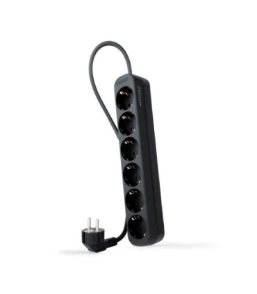 Regleta nanocable 10.37.0006-ns-bk/ 6 tomas de corriente/ cable 1.4m/ negra