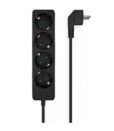 Regleta aisens a154-0534/ 4 tomas de corriente/ cable 1.4m/ negro
