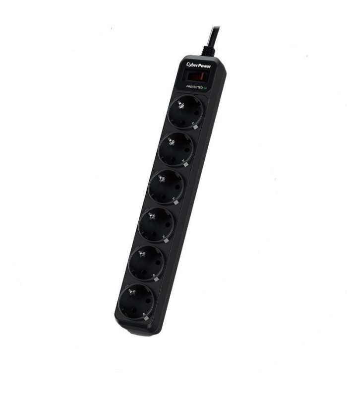Regleta con interruptor cyberpower b0620sc0-de/ 6 tomas de corriente/ cable 1.8m/ negra
