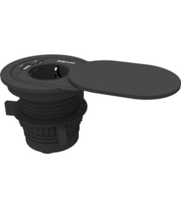 Toma enchufe empotrable 1 toma de corriente/ 1 usb tipo-c/ 1 usb/ negro