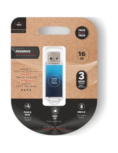 Pendrive 16gb tech one tech be deep usb 2.0/ azul degradado