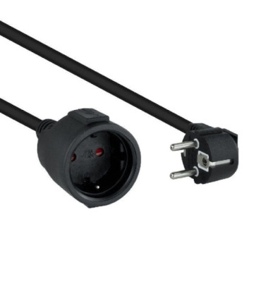 Cable alargador de corriente nanocable 10.22.0602-bk/ schuko hembra - schuko macho/ 2m/ negro