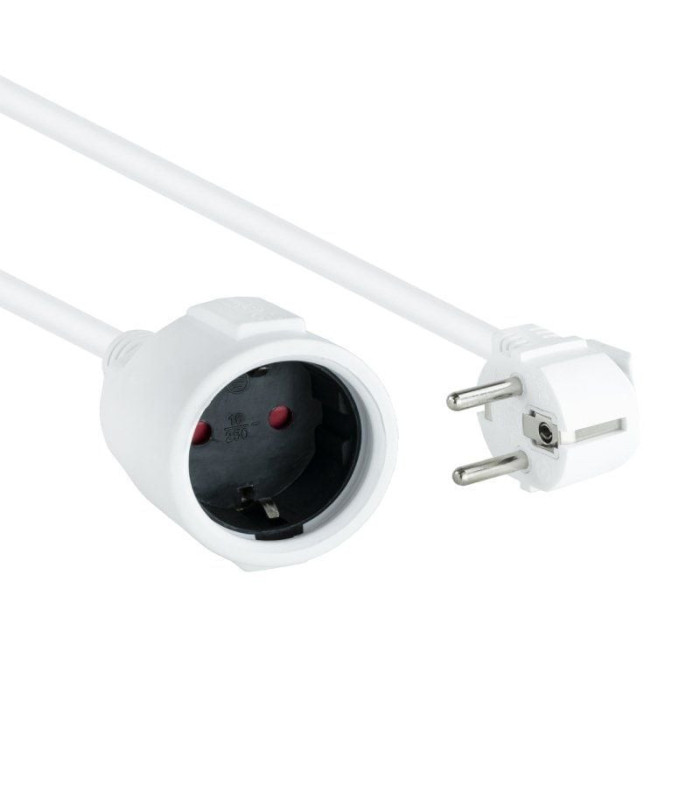 Cable alargador de corriente nanocable 10.22.0602-w/ schuko hembra - schuko macho/ 2m/ blanco