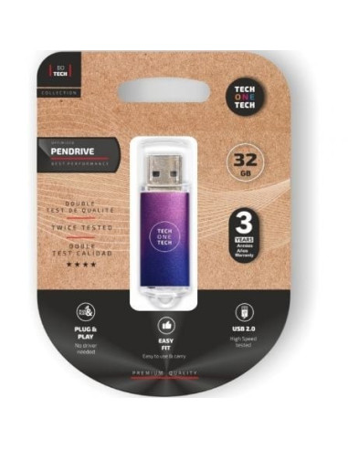 Pendrive 32gb tech one tech be fade usb 2.0/ purpura degradado