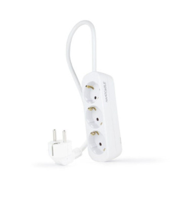 Regleta nanocable 10.38.0003-ns/ 3 tomas de corriente/ cable 1.4m/ blanca