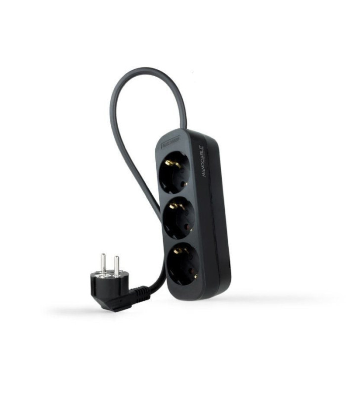 Regleta nanocable 10.38.0003-ns-bk/ 3 tomas de corriente/ cable 1.4m/ negra