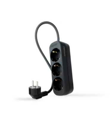 Regleta nanocable 10.38.0003-ns-bk/ 3 tomas de corriente/ cable 1.4m/ negra