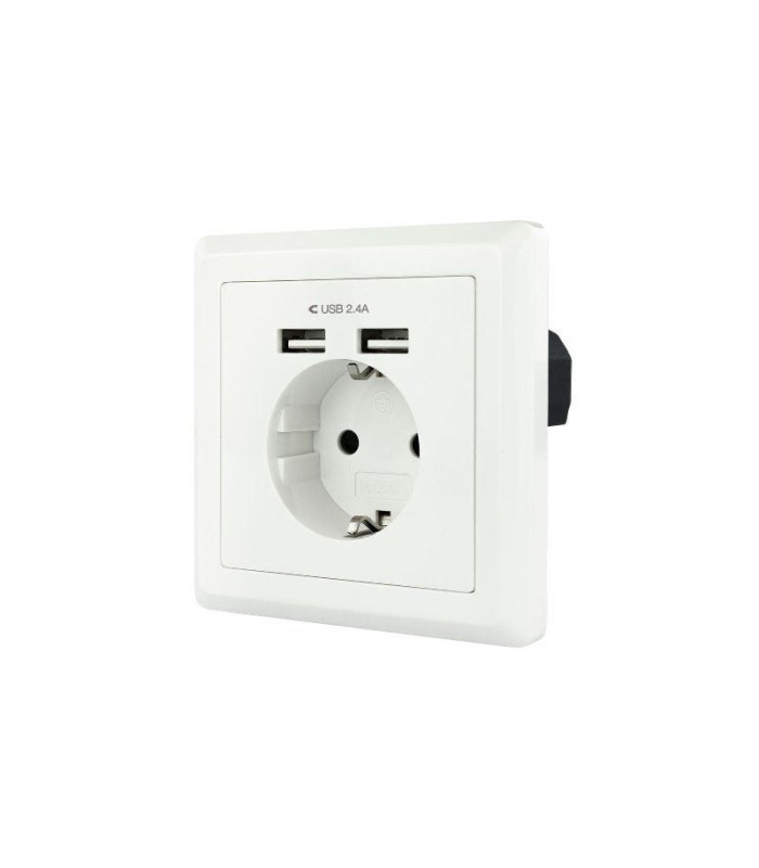 Roseta de pared nanocable 10.35.0010/ 1 schuko/ 2 usb