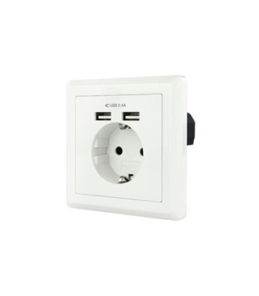 Roseta de pared nanocable 10.35.0010/ 1 schuko/ 2 usb
