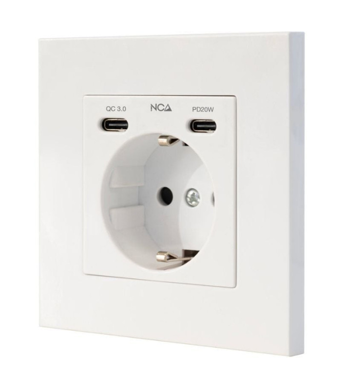 Roseta de pared nanocable 10 35 0012/ 1 schuko/ 2 usb