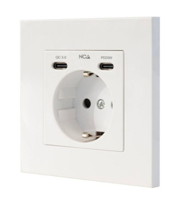Roseta de pared nanocable 10 35 0012/ 1 schuko/ 2 usb