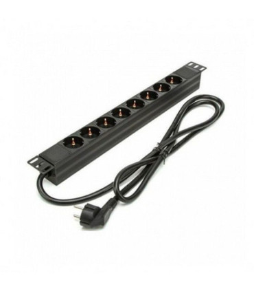 Regleta phasak bns 3518/ 8 tomas de corriente/ cable 1.5m/ negro