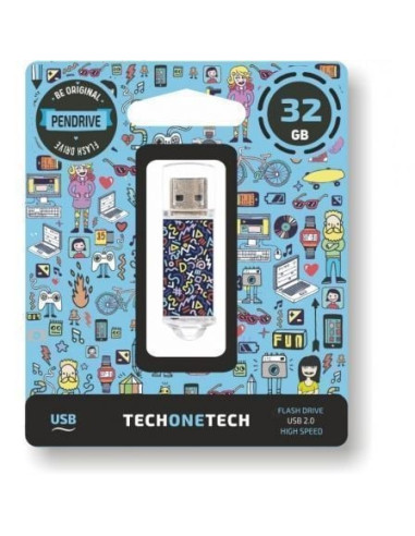 Pendrive 32gb tech one tech kaotic dark usb 2.0