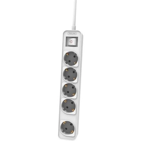 Regleta con interruptor philips chp2154w/12/ 5 tomas de corriente/ cable 1.5m/ blanco