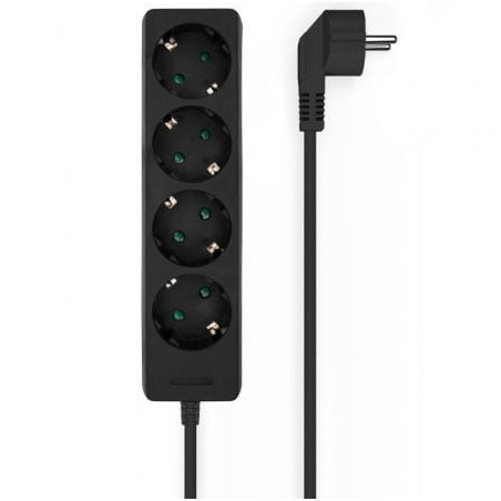 Regleta aisens a154-0534/ 4 tomas de corriente/ cable 1.4m/ negro