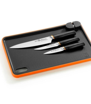 Pack 3 cuchillos bra efficient a198021 con tabla para cortar