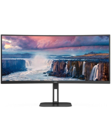 Monitor profesional ultrapanorámico curvo aoc cu34v5c/bk 34'/ wqhd/ multimedia/ negro