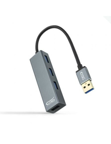 Hub usb 3.0 nanocable 10.16.4402/ 4xusb/ gris