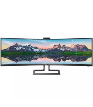 Monitor profesional ultrapanorámico curvo philips 499p9h 48.8'/ dual qhd/ webcam/ multimedia/ regulable en altura/ negro