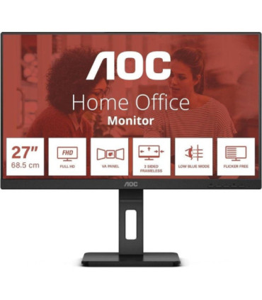 Monitor profesional aoc 27e3qaf 27'/ full hd/ multimedia/ regulable en altura/ negro