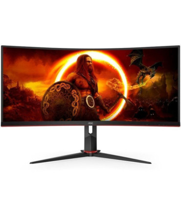 Monitor gaming ultrapanorámico curvo aoc cu34g2xp/bk 34'/ wqhd/ 1ms/ 180hz/ va/ negro