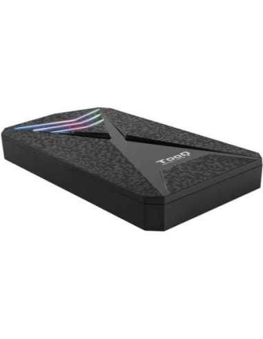 Caja externa gaming para disco duro de 2.5' tooq tqe-2550rgb/ usb 3.1/ sin tornillos