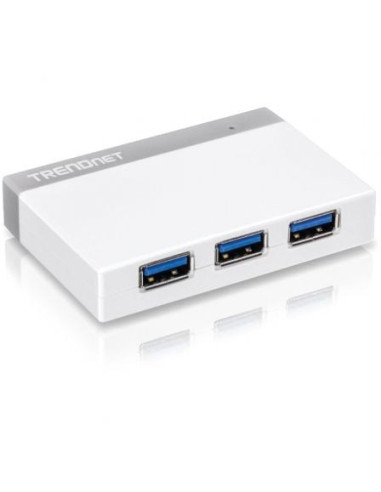 Hub microusb trendnet tu3-h4/ 4xusb/ blanco y gris