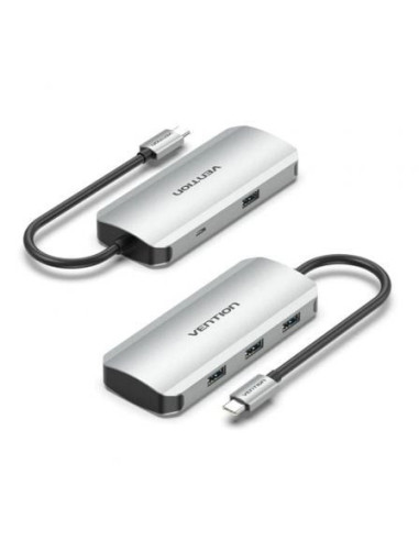 Hub usb tipo-c vention tnahb/ 4xusb/ 1xmicrousb pd