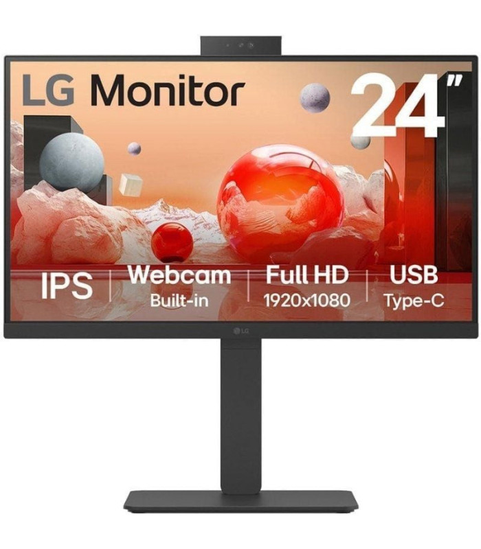 Monitor profesional lg 24ba850-b 23.8'/ full hd/ webcam/ multimedia/ negro