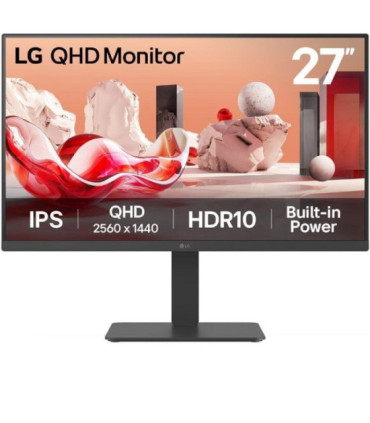 Monitor profesional lg 27ba45qb-b 27'/ qhd/ multimedia/ regulable en altura/ negro
