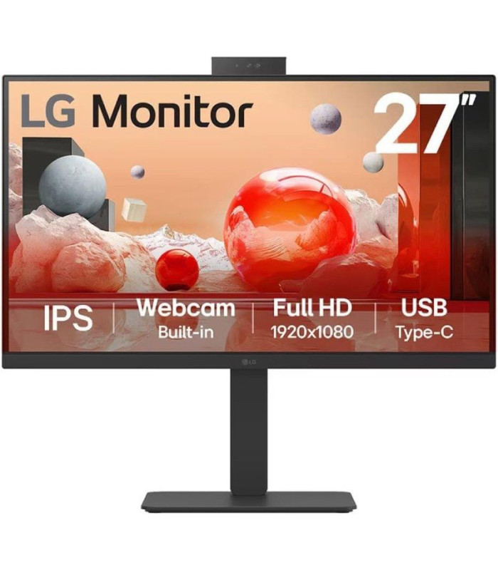 Monitor profesional lg 27ba850-b 27'/ full hd/ webcam/ multimedia/ regulable en altura/ negro