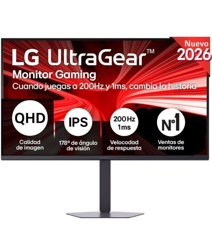 Monitor gaming lg ultragear 32g620b-b 31.5'/ qhd/ 1ms/ 200hz/ ips/ regulable en altura/ negro