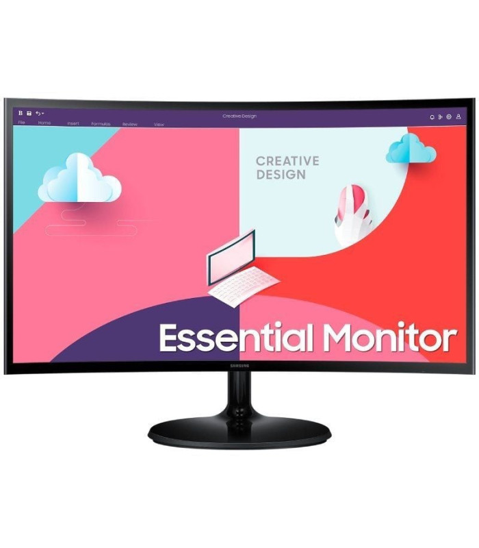 Monitor curvo samsung essential monitor s3 s24c364eau/ 24'/ full hd/ negro