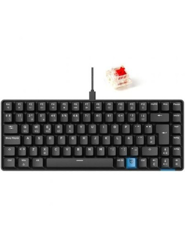 Teclado gaming mecánico inalámbrico hiditec gm1k/ hot-swap switch gateron red