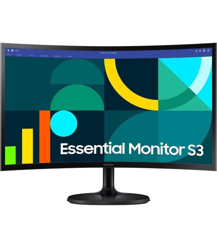 Monitor profesional curvo samsung essential monitor s3 s36gd s24d364gau/ 24'/ full hd/ negro
