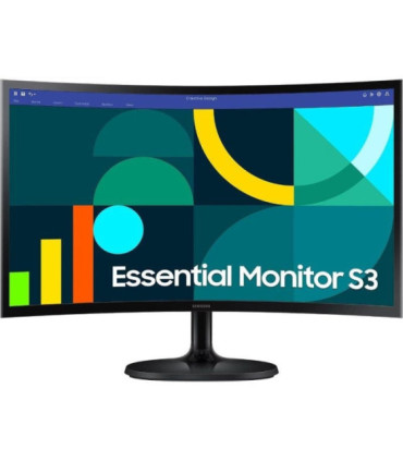 Monitor profesional curvo samsung essential monitor s3 s36gd s24d364gau/ 24'/ full hd/ negro