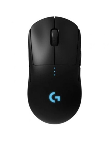 Ratón gaming inalámbrico logitech g pro/ batería recargable/ hasta 25600 dpi/ negro