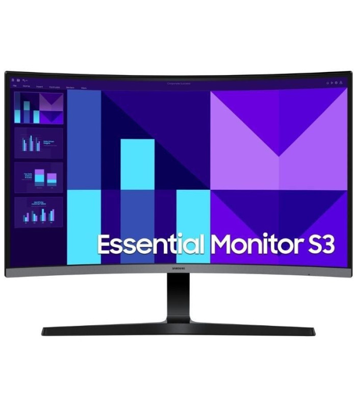 Monitor profesional curvo samsung essential s3 s39gd s27d392gau 27'/ full hd/ negro y plata