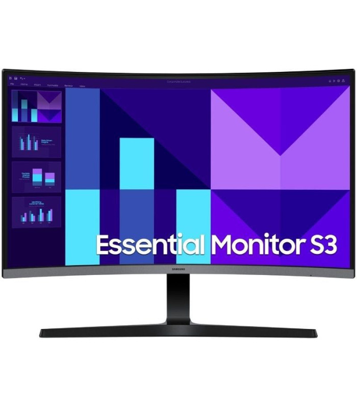 Monitor profesional curvo samsung essential monitor s3 s39gd s27d396gau 27'/ full hd/ multimedia/ negro y plata