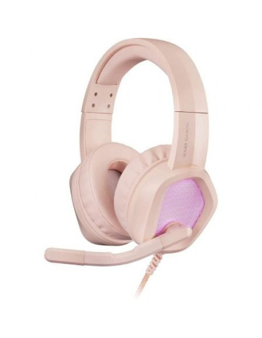 Auriculares gaming con micrófono mars gaming mh320/ jack 3.5/ rosas