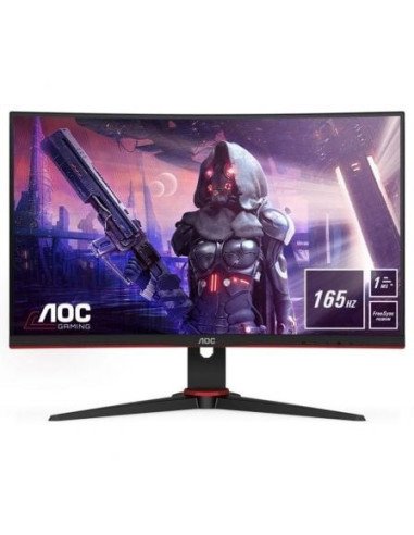 Monitor gaming curvo aoc c24g2ae 23.6'/ full hd/ 1ms/ 165hz/ va/ multimedia/ negro