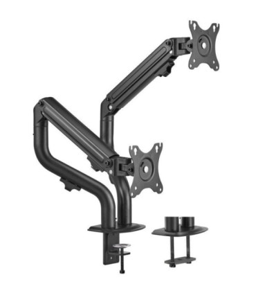 Soporte de mesa para 2 monitores aisens dt32tsr-141/ giratorio/ inclinable/ hasta 8kg