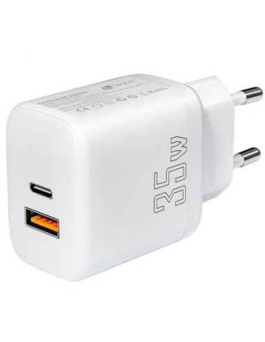 Cargador de pared leotec lecsph35w2w/ 1xusb tipo-c/ 1xusb/ 35w