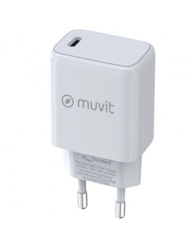 Cargador de pared muvit for change mcacc0038/ 1xusb tipo-c/ 25w